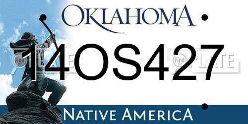 14OS427 Oklahoma License Plate
