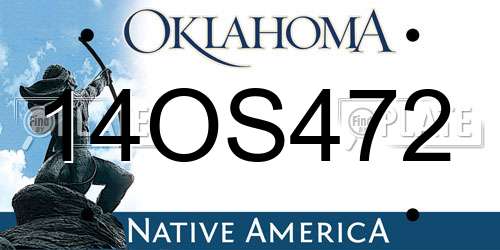 14OS472 Oklahoma License Plate