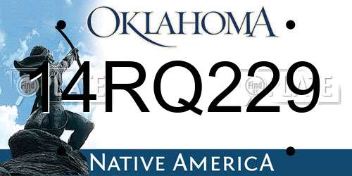 14RQ229 Oklahoma License Plate