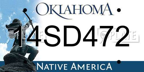 14SD472 Oklahoma License Plate
