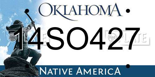 14SO427 Oklahoma License Plate