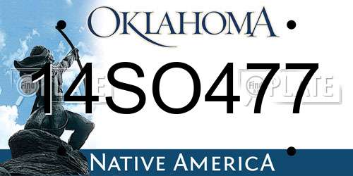 14SO477 Oklahoma License Plate
