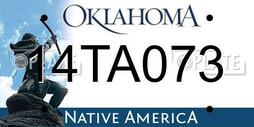 14TA073 Oklahoma License Plate