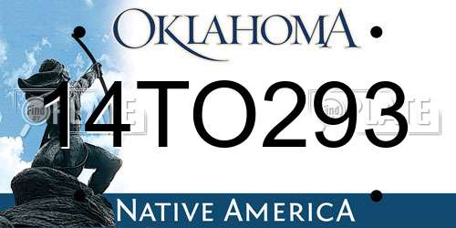 14TO293 Oklahoma License Plate