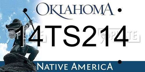 14TS214 Oklahoma License Plate