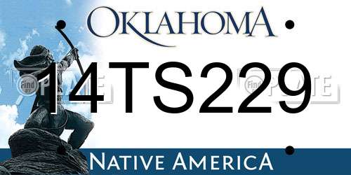 14TS229 Oklahoma License Plate