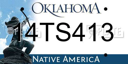 14TS413 Oklahoma License Plate