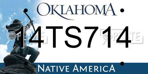 14TS714 Oklahoma License Plate