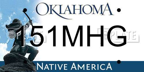 151MHG Oklahoma License Plate