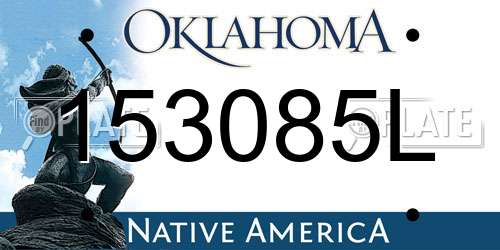 153085L Oklahoma License Plate