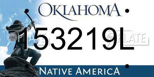 153219L Oklahoma License Plate