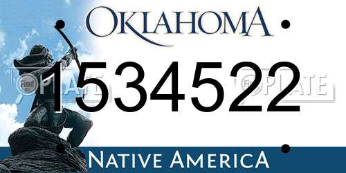1534522 Oklahoma License Plate