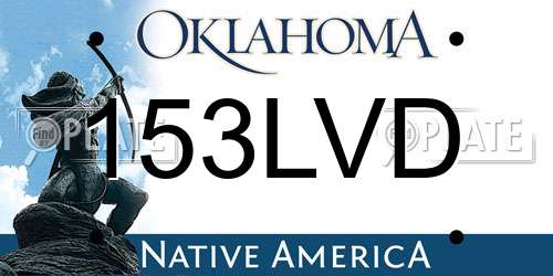 153LVD Oklahoma License Plate