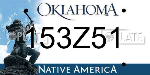 153Z51 Oklahoma License Plate