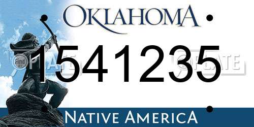 1541235 Oklahoma License Plate