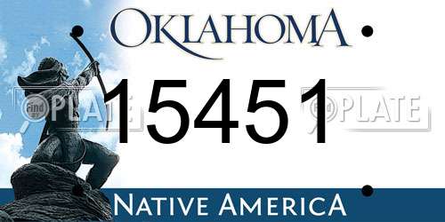 15451 Oklahoma License Plate