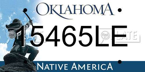 15465LE Oklahoma License Plate