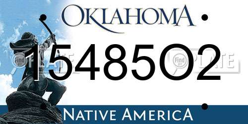 15485O2 Oklahoma License Plate