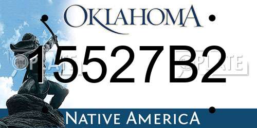 15527B2 Oklahoma License Plate