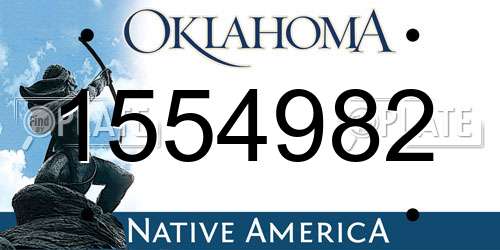 1554982 Oklahoma License Plate