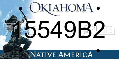 15549B2 Oklahoma License Plate