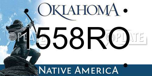 1558RO Oklahoma License Plate