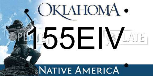 155EIV Oklahoma License Plate