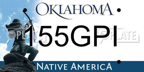 155GPI Oklahoma License Plate