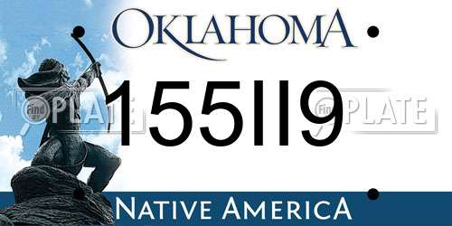 155II9 Oklahoma License Plate