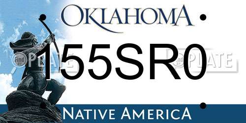 155SR0 Oklahoma License Plate