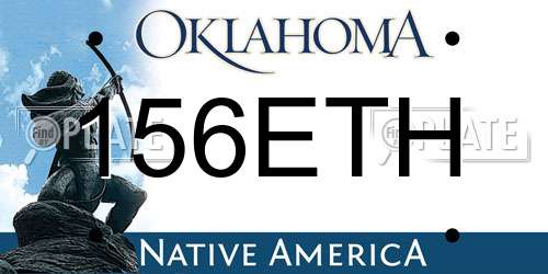 156ETH Oklahoma License Plate