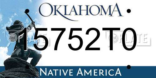 15752T0 Oklahoma License Plate