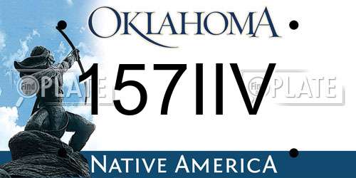 157IIV Oklahoma License Plate