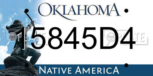 15845D4 Oklahoma License Plate