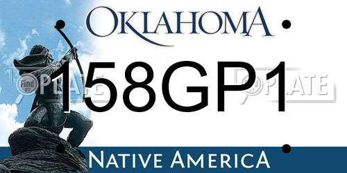 158GP1 Oklahoma License Plate