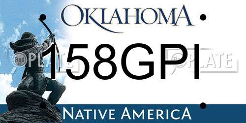 158GPI Oklahoma License Plate