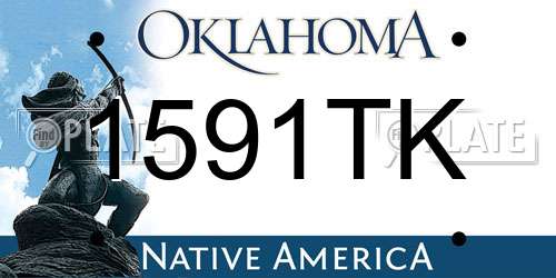 1591TK Oklahoma License Plate