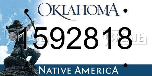 1592818 Oklahoma License Plate