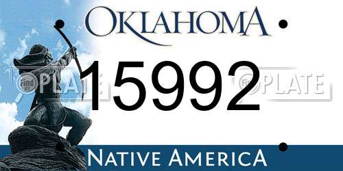 15992 Oklahoma License Plate