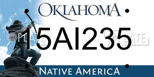15AI235 Oklahoma License Plate
