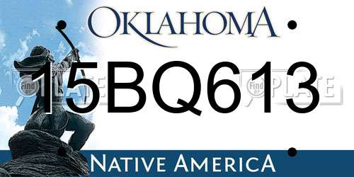 15BQ613 Oklahoma License Plate