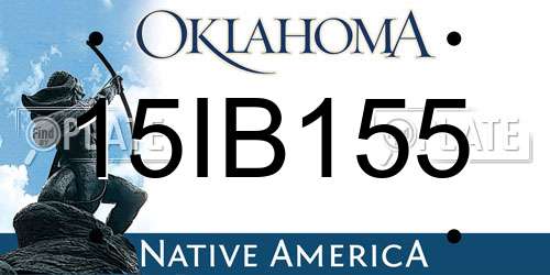 15IB155 Oklahoma License Plate