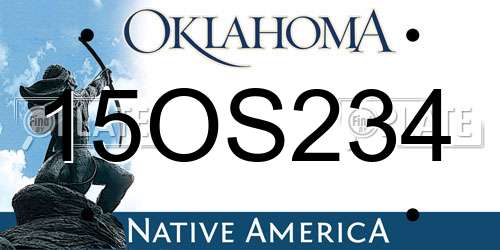 15OS234 Oklahoma License Plate