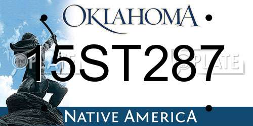 15ST287 Oklahoma License Plate