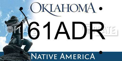 161ADR Oklahoma License Plate