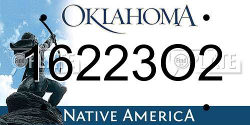 16223O2 Oklahoma License Plate