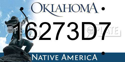 16273D7 Oklahoma License Plate