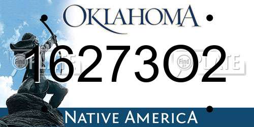 16273O2 Oklahoma License Plate