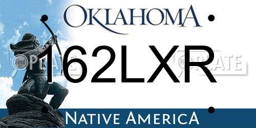 162LXR Oklahoma License Plate