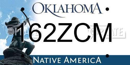 162ZCM Oklahoma License Plate